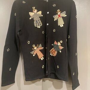 Black Holiday “Angels” button down sweater size M